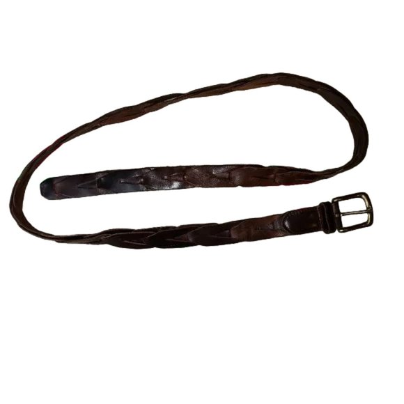 EB Other - VINTAGE EB BRAIDED BROWN LEATHER BELT SIZE 42